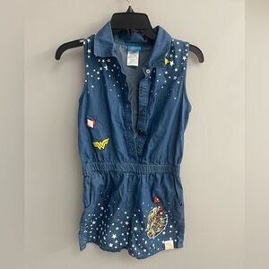 Kids Denim Star-Patterned Romper